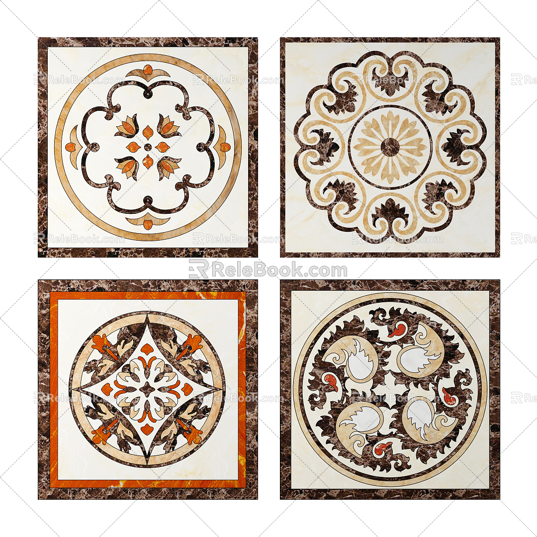 European Style Floor Tile Floor Tile Marble Parquet 3d model