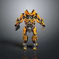 Game Movie Character Yellow Black Robot With Mechanical Armor And Detailed Design