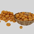 Fresh Ripe Apricots in Wicker Basket with Scattered Fruits on White Surface