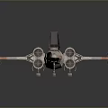 Detailed X Wing Fighter Model With White Orange Color And Movable Wings