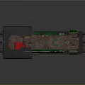 Vintage Green Steam Train Model With Black Chimney Red Base And Metal Wheels