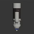 Industrial Electric Motor With Silver Metallic Body Blue Gear And Shiny Cylindrical Structure