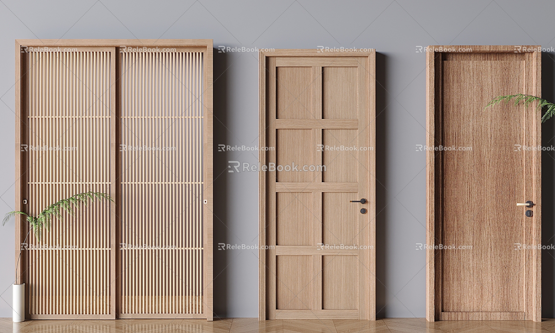 Solid wood single door swing door Japanese style log wind sliding door solid wood sliding door model