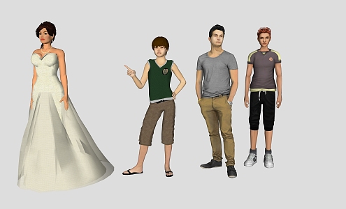 Many characters 3d model