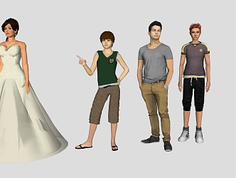 Many characters 3d model