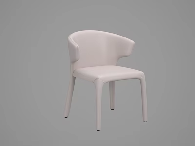 Elegant Modern Leisure Chair With Curved Armrests Smooth White Upholstery And Slim Supportive Legs 3d model