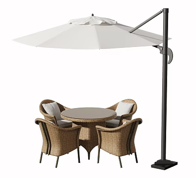 Modern Outdoor Table and Chair Rattan Casual Table and Chair 3d model