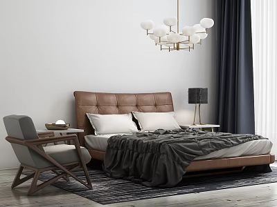 Modern Double Bed Double Bed Single Sofa 3d model Modern Double Bed Double Bed Single Sofa 3d model