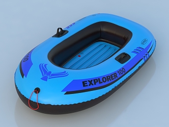 modern inflatable boat 3d model