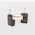 Two Vintage Retro Suitcases With Telescopic Handles And Rolling Wheels Design