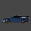Blue Porsche Sports Car Featuring Sleek Design And Aerodynamic Exterior Features