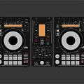 Professional Black DJ Mixer Controllers With Digital Displays Control Knobs And Buttons