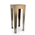 Sleek Modern Metal Side Table With Square Top And Slim Geometric Legs
