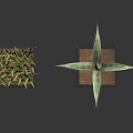 Green Grass Like And Aloe Like Plants In Wooden Square Planters With Black Frames