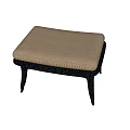 Modern Minimalist Stool With Light Gray Woven Padded Seat And Dark Slender Legs