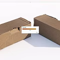 Two Brown Cardboard Boxes Sturdy Packaging Containers On White Background 3d model
