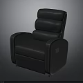 Stylish Modern Black Leather Armchair With Comfortable Upholstered Back And Armrests