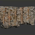 Natural Stone And Wood With Rough Surface And Orange Gray Natural Tones
