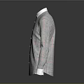 Fashionable Plaid Long Sleeve Shirt With White Collar And Cuffed Sleeves