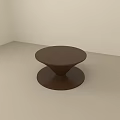 Modern Wooden Coffee Table With Round Top And Conical Base Design 3d model