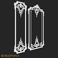 White Decorative Components With Intricate Patterns And Frame Structure Design