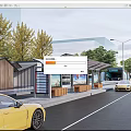 Modern platform bus stop bus stop bus stop waiting booth 3d model