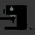 Modern Sleek Black Coffee Machine With Control Knob Drip Tray And Power Cord
