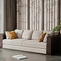 New Chinese Double Sofa Three-Seat Sofa 3d model