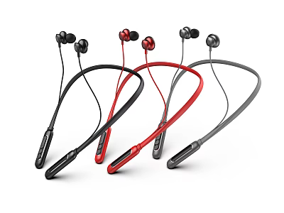 Stylish Wireless Neckband Headphones With Multiple Colors And Modern Design 3d model