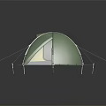 Green Outdoor Camping Tent With Durable Support Poles And Portable Design Structure