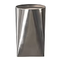 Polished Stainless Steel Modern Side Table With Angular Geometric Design