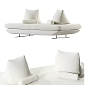 Modern Multifunctional Sofa Bed With Comfortable Upholstered Cushions And Sleek Frame 3d model