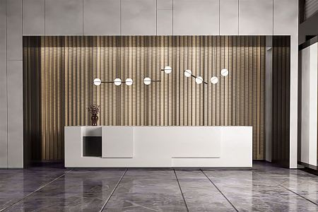 Modern reception desk Front desk Service desk Lobby Reception area Front desk background wall 3d model