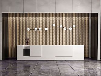 Modern reception desk Front desk Service desk Lobby Reception area Front desk background wall 3d model