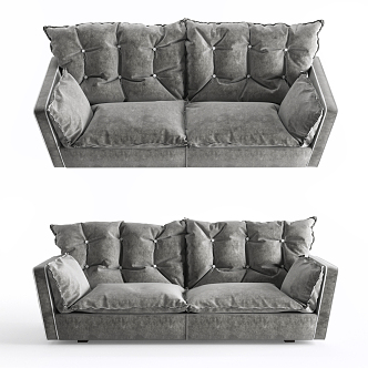 modern double sofa fabric double sofa 3d model