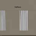 Poliform White Pleated Curtains Hanging On Beige Wall With Curtain Rod