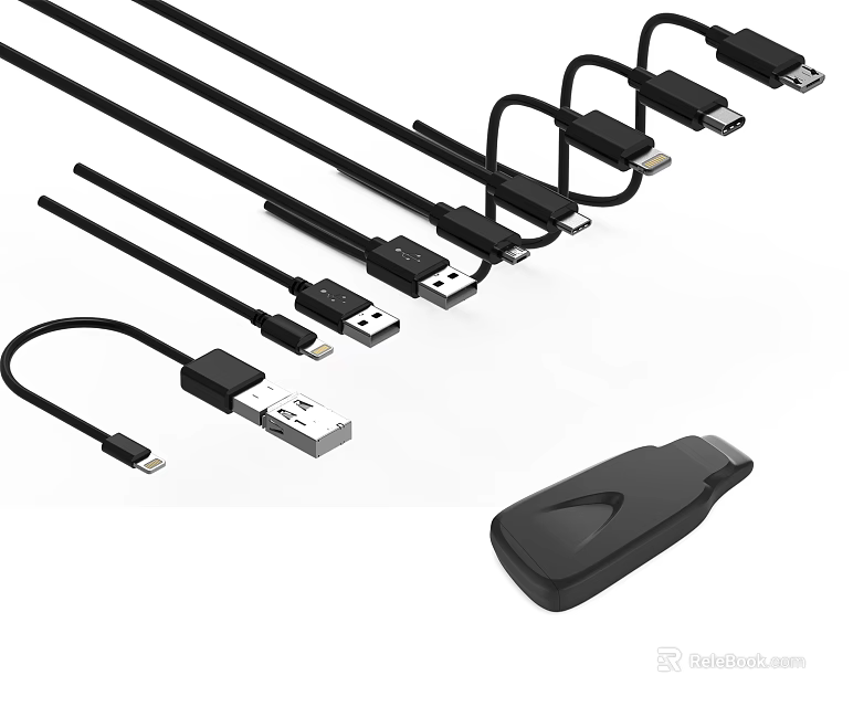 High Quality Mobile Phone Data Cables And USB Adapter Charging Accessories 3d model