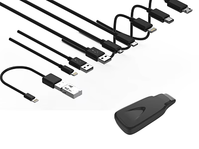 High Quality Mobile Phone Data Cables And USB Adapter Charging Accessories 3d model
