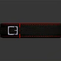 Fashionable Black Wristband With Red Inner Lining Red Stitching And Metal Buckle