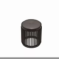 Modern Brown Stool With Round Smooth Top And Vertical Striped Support Frame 3d model