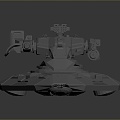 Turret Turntable Railgun Sci-fi Tower Defense Game Tower Defense Sci-fi Turret Game Turret Game Battery 3d model