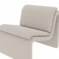 Elegant Ivory Accent Chair With Bouclé Fabric Modern Curved Design And Padded Seat