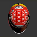 Red Racing Car Helmet With Marlboro TIM Ferrari Brand Logos For Driver