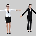 Female White Collar Role Dress Female Suit Female Clerk Salesman Suit Female Teacher Teacher Whip Beauty Civil Servant Secretary Waiter 3d model