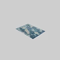 Modern Blue And Beige Square Rug With Abstract Pattern For Home Decor