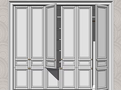 Classic White Wardrobe With Multiple Doors Drawers And Open Storage Shelves 3d model