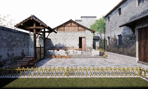 New Chinese Style Folk House Rural Folk House 3d model