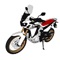 White Red Adventure Motorcycle With Modern Design Sleek Body And Golden Wheels