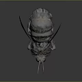 Realistic Detailed Fluffy Bee With Transparent Wings On Dark Background