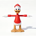 Cute Cartoon Duck Doll In Red Outfit With White Hat And Open Arms